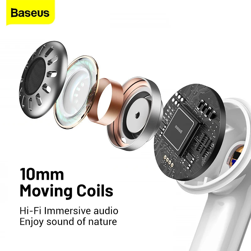 سماعات أذن Baseus W3 اللاسلكية بتقنية البلوتوث 5.0 مع ميكروفون TWS Fone للحد من الضوضاء Hifi سماعات أذن Encok Gamer Headset Pro