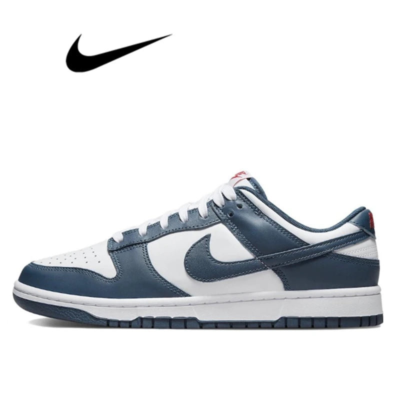 حذاء تزلج Nike Dunk Retro أسود وأبيض للرجال والنساء كلاسيكي من الجلد الأصلي غير قابل للانزلاق ومريح للجري
