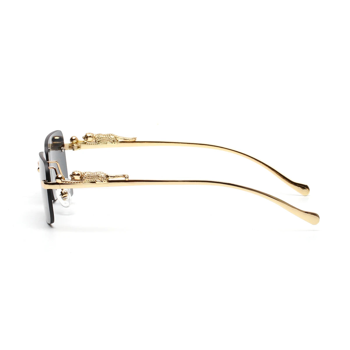 نظارات شمسية من Ruiao بدون إطار UV400 نظارات معدنية مربعة أنيقة للرجال والنساء نظارات شمسية مصممة للرجال من العلامة التجارية للخارجية