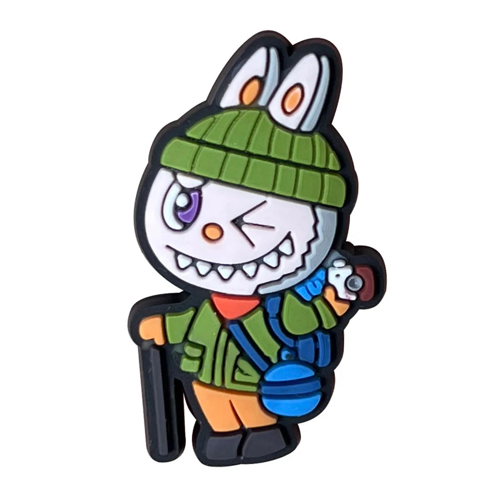 10pcs Labubu Shoe Flower Buckle for Men Women Anime Cartoon Cute Applique Boys Girls Shoes DIY Decorative Products Patch Toys