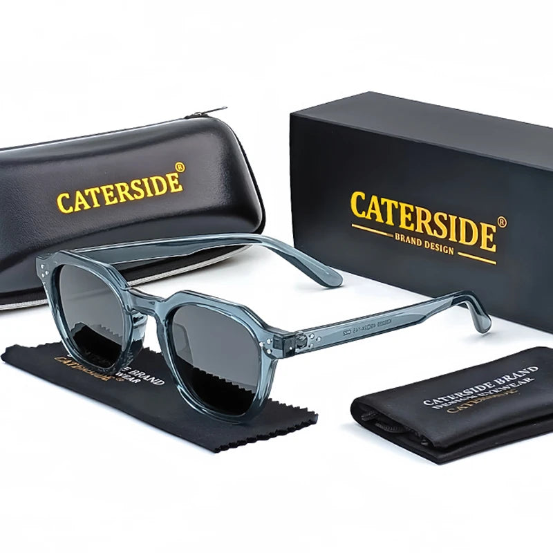 نظارات شمسية CATERSIDE ريترو مستقطبة للرجال خفيفة الوزن بإطار TR90 متعدد الأضلاع للنساء نظارات شمسية خارجية عالية الجودة للسفر