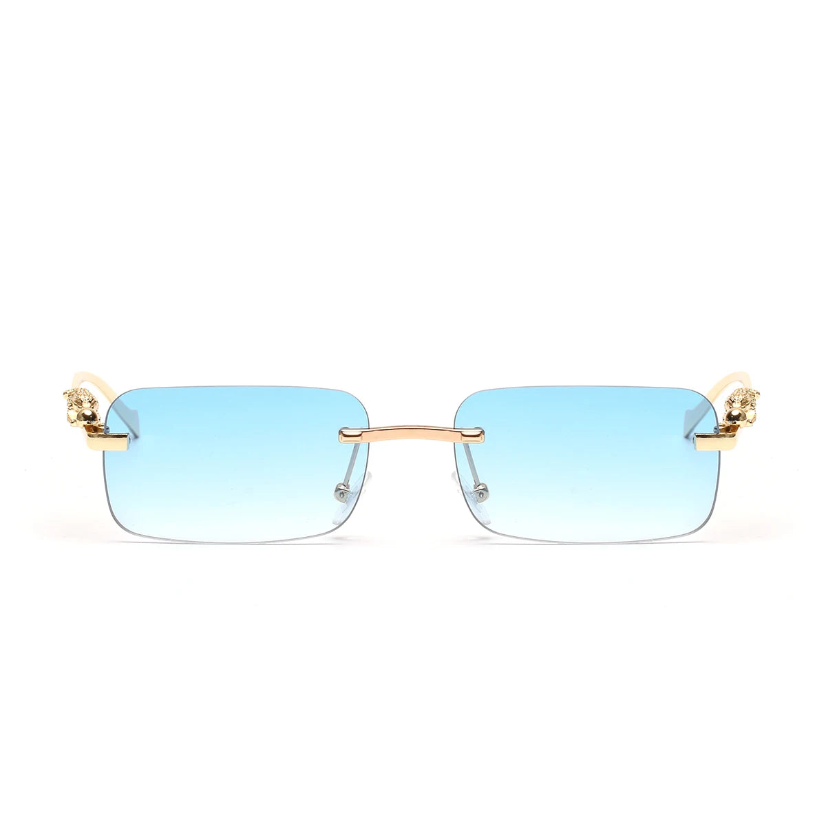 نظارات شمسية من Ruiao بدون إطار UV400 نظارات معدنية مربعة أنيقة للرجال والنساء نظارات شمسية مصممة للرجال من العلامة التجارية للخارجية
