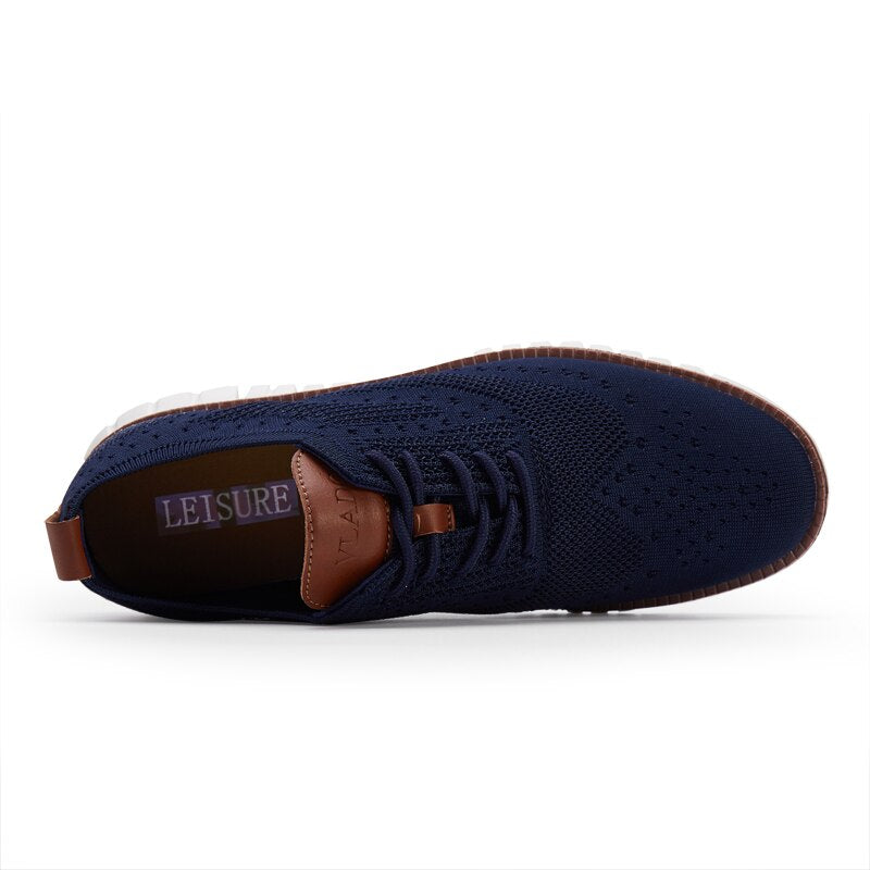 حذاء رجالي كاجوال جديد وأنيق باللون الأزرق من Flyknit Swnaker