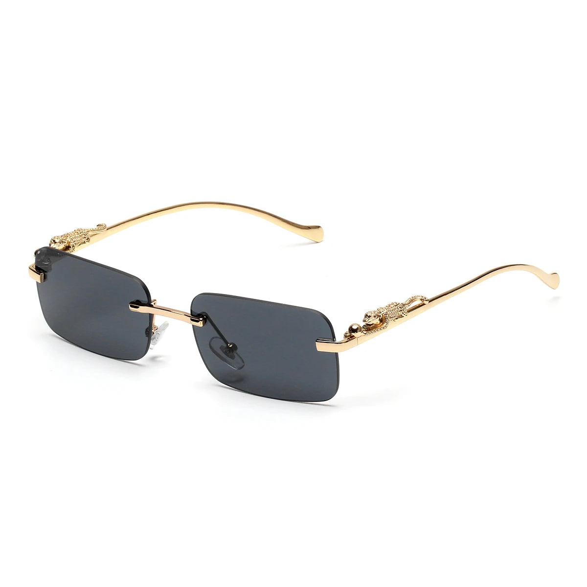 نظارات شمسية من Ruiao بدون إطار UV400 نظارات معدنية مربعة أنيقة للرجال والنساء نظارات شمسية مصممة للرجال من العلامة التجارية للخارجية