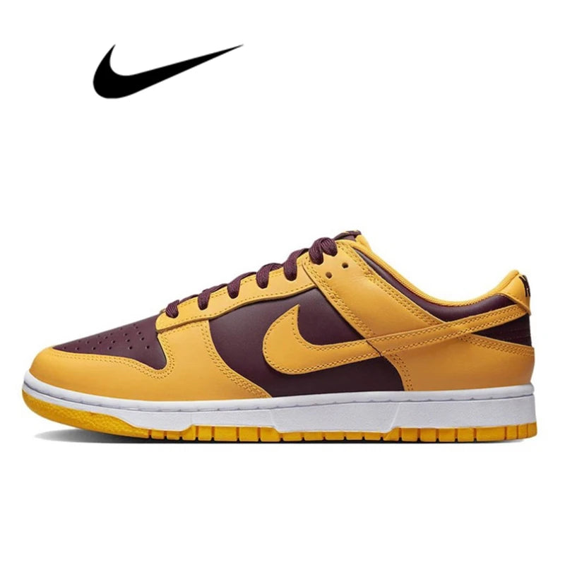 حذاء تزلج Nike Dunk Retro أسود وأبيض للرجال والنساء كلاسيكي من الجلد الأصلي غير قابل للانزلاق ومريح للجري