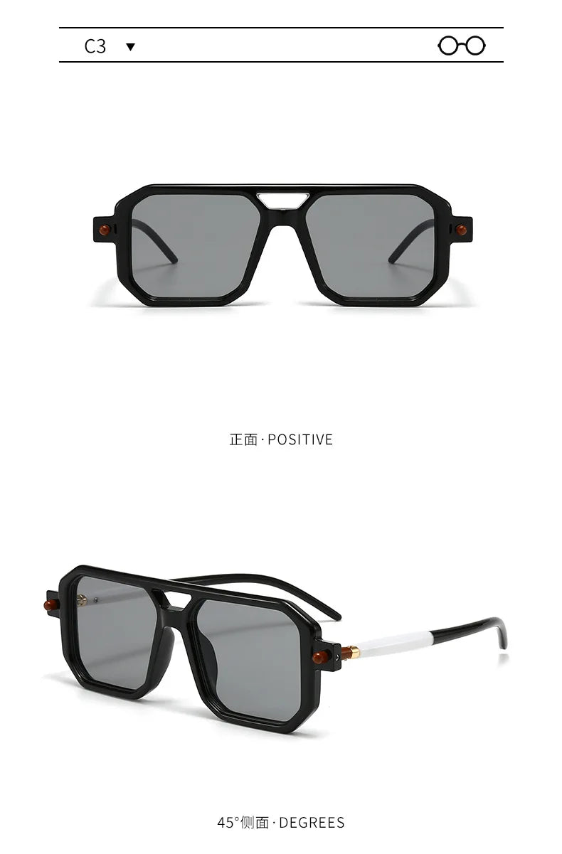 Polygon Sunglasses Rectangle Fashion Popular Women Men Shades Square Sun Glasses for Female Male Summer Traveling Oculos