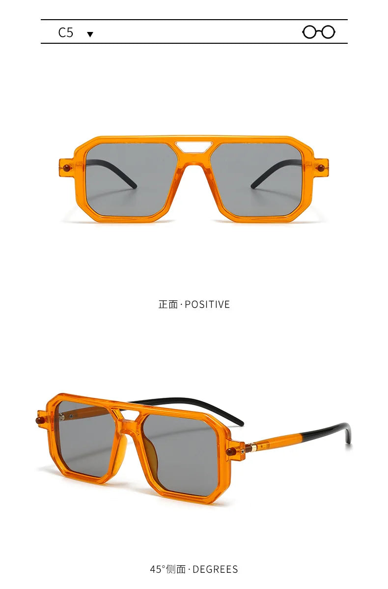 Polygon Sunglasses Rectangle Fashion Popular Women Men Shades Square Sun Glasses for Female Male Summer Traveling Oculos