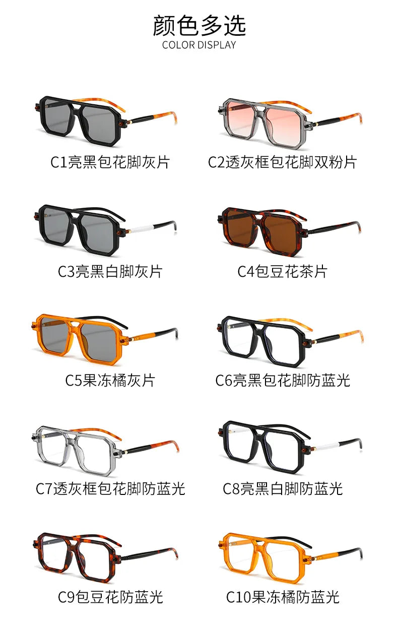 Polygon Sunglasses Rectangle Fashion Popular Women Men Shades Square Sun Glasses for Female Male Summer Traveling Oculos