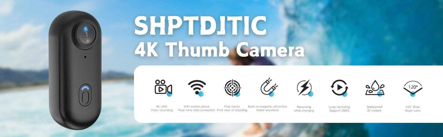 كاميرا رياضية خارجية بدقة 4K FHD 1080P في خوذة دراجة نارية رياضية صغيرة للتصوير والدراجات وكاميرا الجسم وتسجيل الفيديو