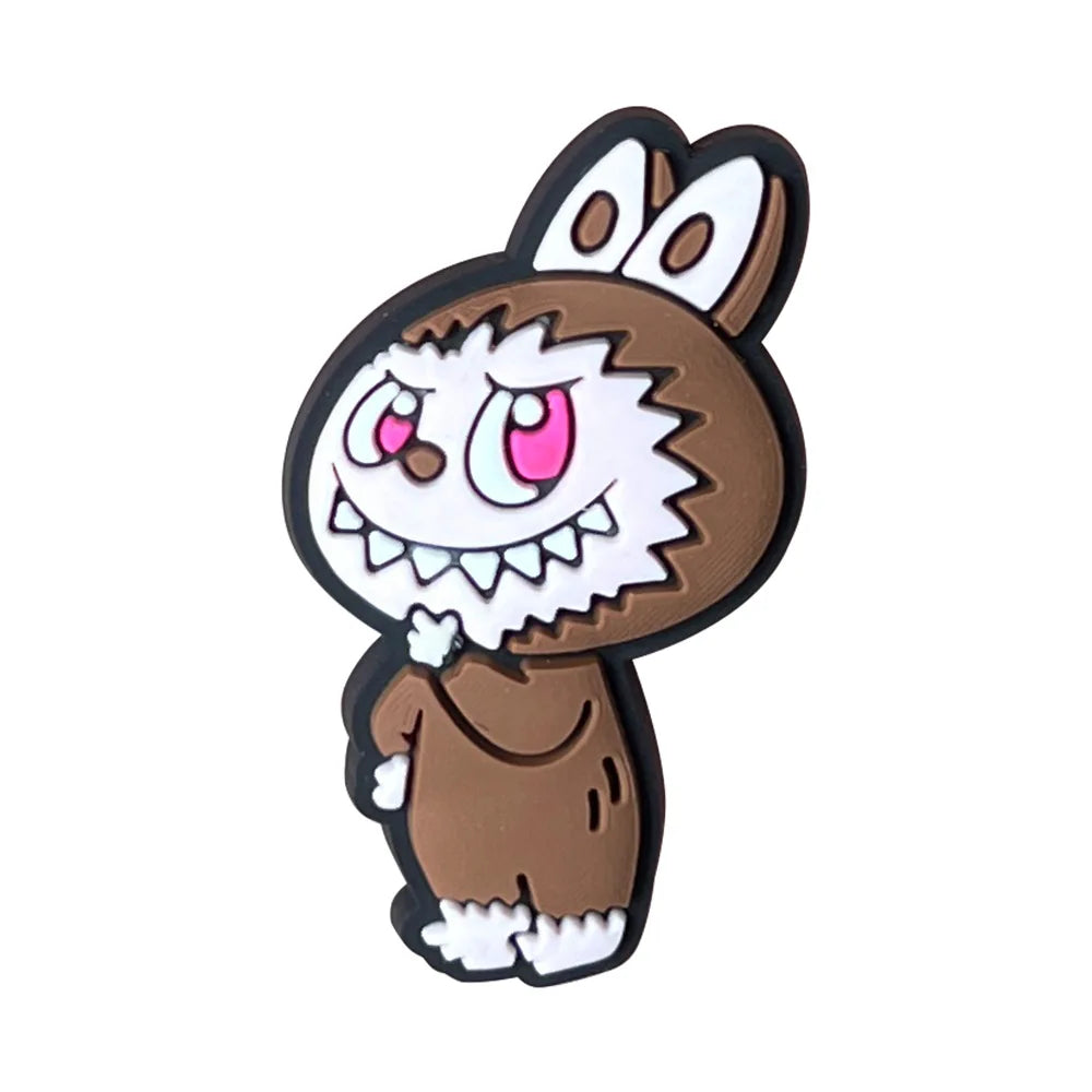 10pcs Labubu Shoe Flower Buckle for Men Women Anime Cartoon Cute Applique Boys Girls Shoes DIY Decorative Products Patch Toys