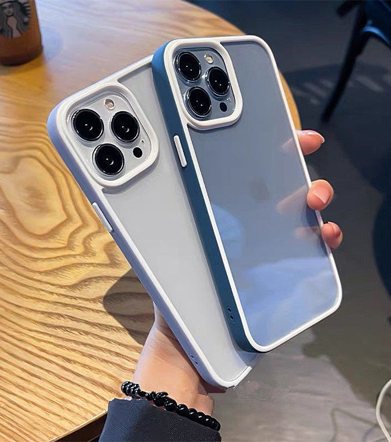 جراب شفاف مقاوم للصدمات لهاتف iPhone 13 Pro Max من مادة البولي كربونات الصلبة لهاتف iPhone 12 11 13 Pro Max XS Max XR X 13 11 غطاء شفاف ممتص للصدمات