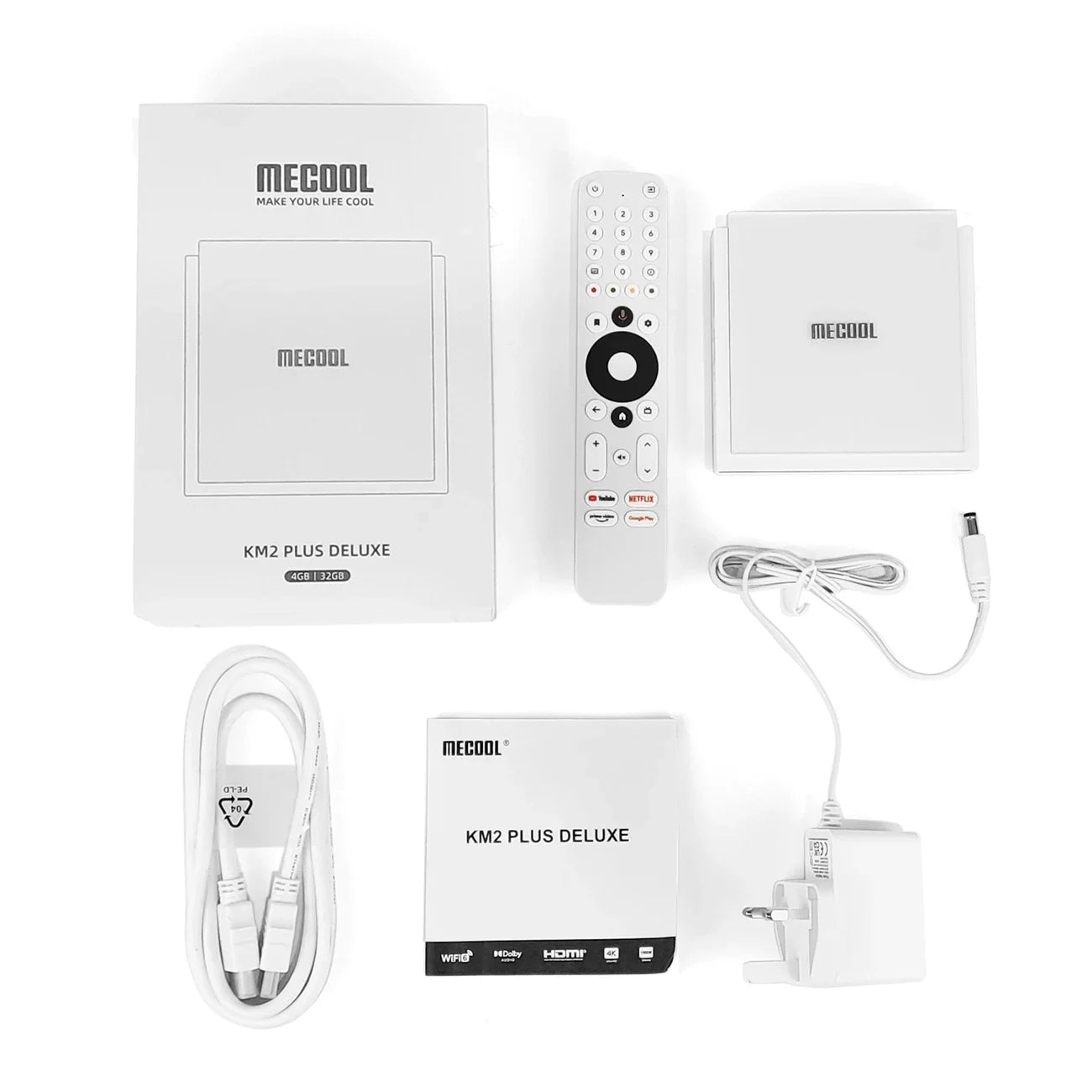أحدث جهاز Mecool KM2 Plus Deluxe لعام 2025، ذاكرة وصول عشوائي DDR4 سعة 4 جيجابايت وذاكرة تخزين داخلية 32 جيجابايت، يعمل بنظام Android 11، معتمد من Google، Netflix بدقة 4K ATV BOX، WiFi 6، صوت Dolby Atmos TV BOX