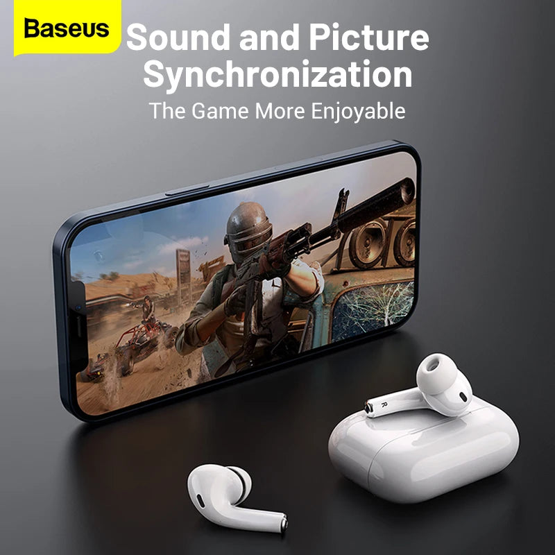 سماعات أذن Baseus W3 اللاسلكية بتقنية البلوتوث 5.0 مع ميكروفون TWS Fone للحد من الضوضاء Hifi سماعات أذن Encok Gamer Headset Pro