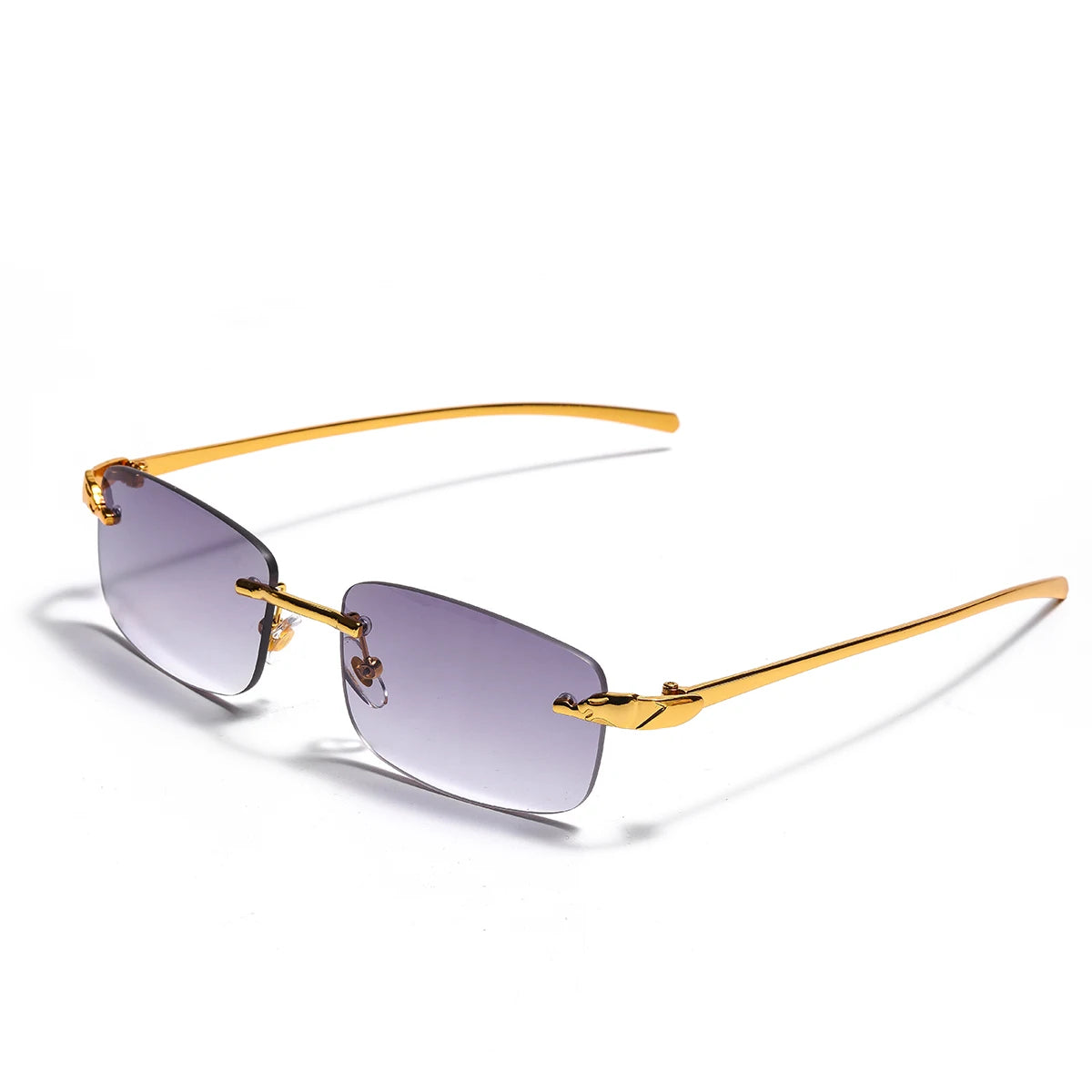 نظارات شمسية من Ruiao بدون إطار UV400 نظارات معدنية مربعة أنيقة للرجال والنساء نظارات شمسية مصممة للرجال من العلامة التجارية للخارجية