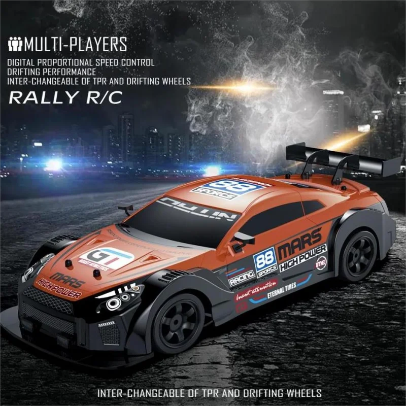 سيارات RC 2.4G 4WD 1:16 سيارة دريفت عالية السرعة كبيرة الحجم بنوعين من الإطارات إصدار كلاسيكي سيارة سباق احترافية للهدايا