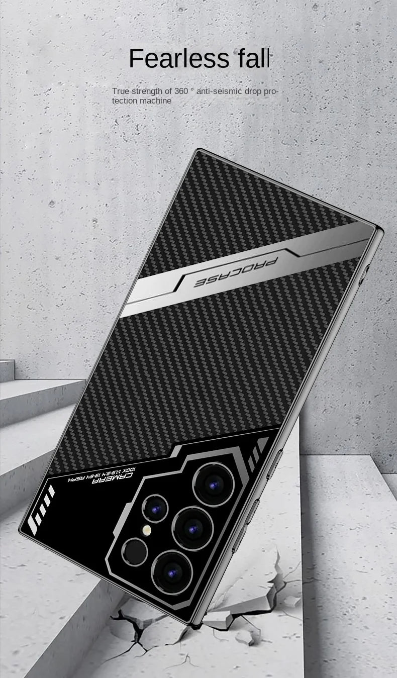 جراب هاتف Galaxy S25 Plus المصنوع من الجلد المطلي بالكهرباء S25 Ultra لهاتف Samsung Galaxy S25 S24 S23 Ultra غطاء واقٍ مقاوم للصدمات