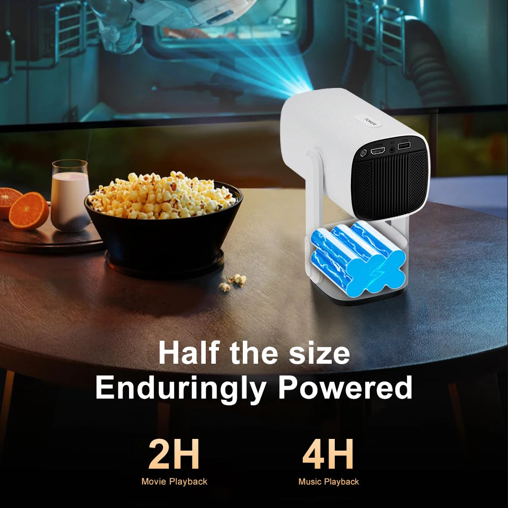 جهاز عرض Salange 4K K2 Smart Android11 مزود ببطارية مدمجة ومكبر صوت بلوتوث وWIFI Auto Focus Keystone Free-Style للأفلام الخارجية