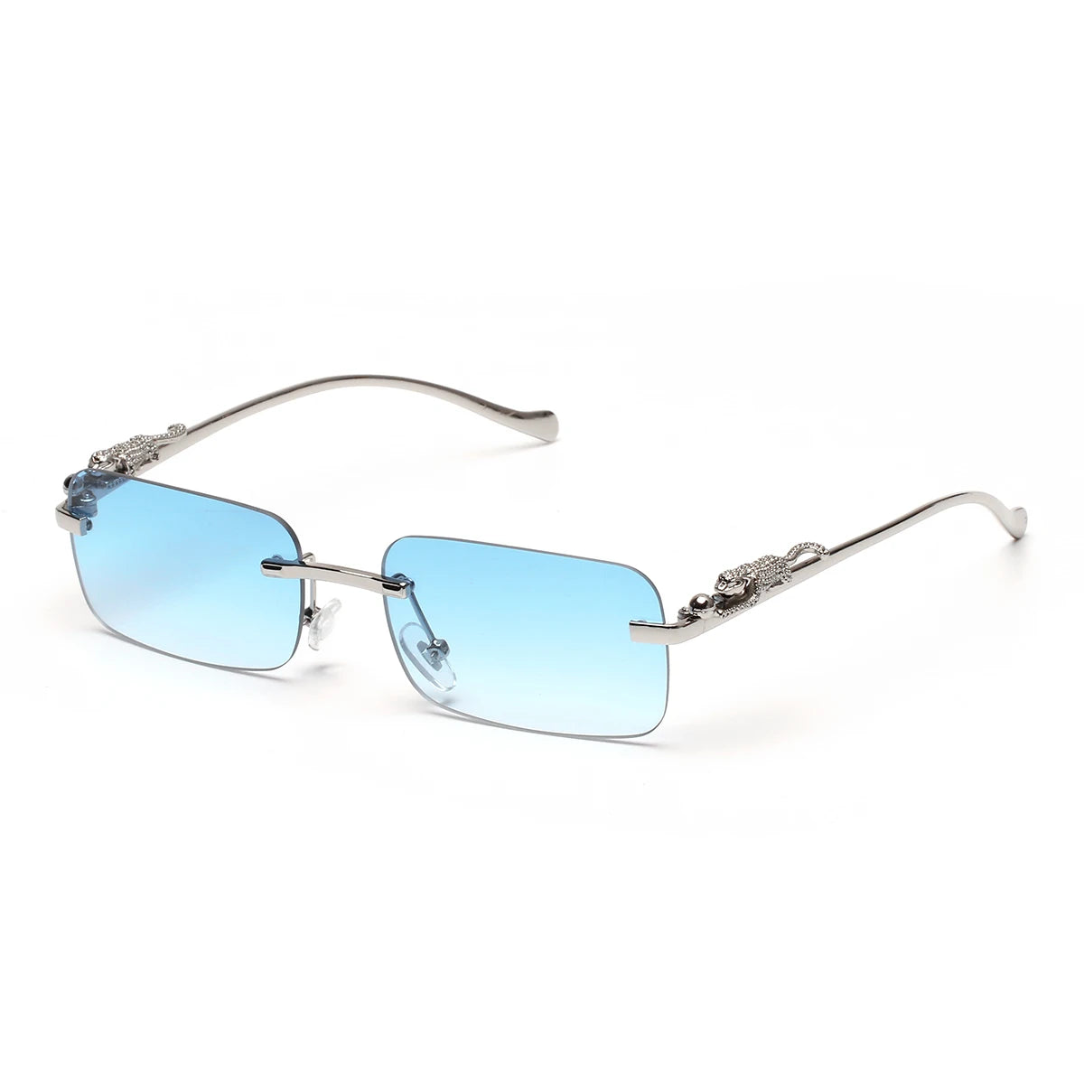 نظارات شمسية من Ruiao بدون إطار UV400 نظارات معدنية مربعة أنيقة للرجال والنساء نظارات شمسية مصممة للرجال من العلامة التجارية للخارجية