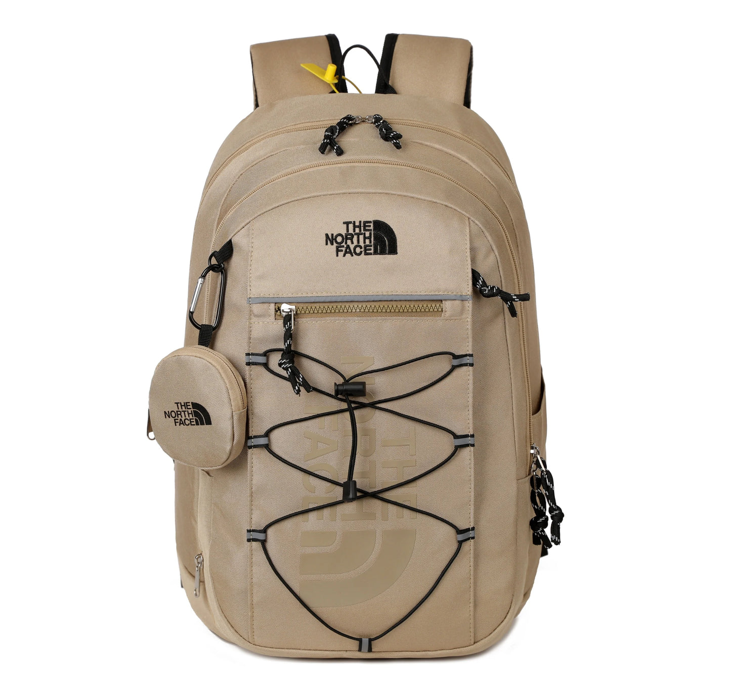 حقيبة ظهر رياضية كاجوال بفتحة سحاب من THE NORTH FACE 30L، حقيبة ظهر خارجية من النايلون باللون الرمادي للرجال