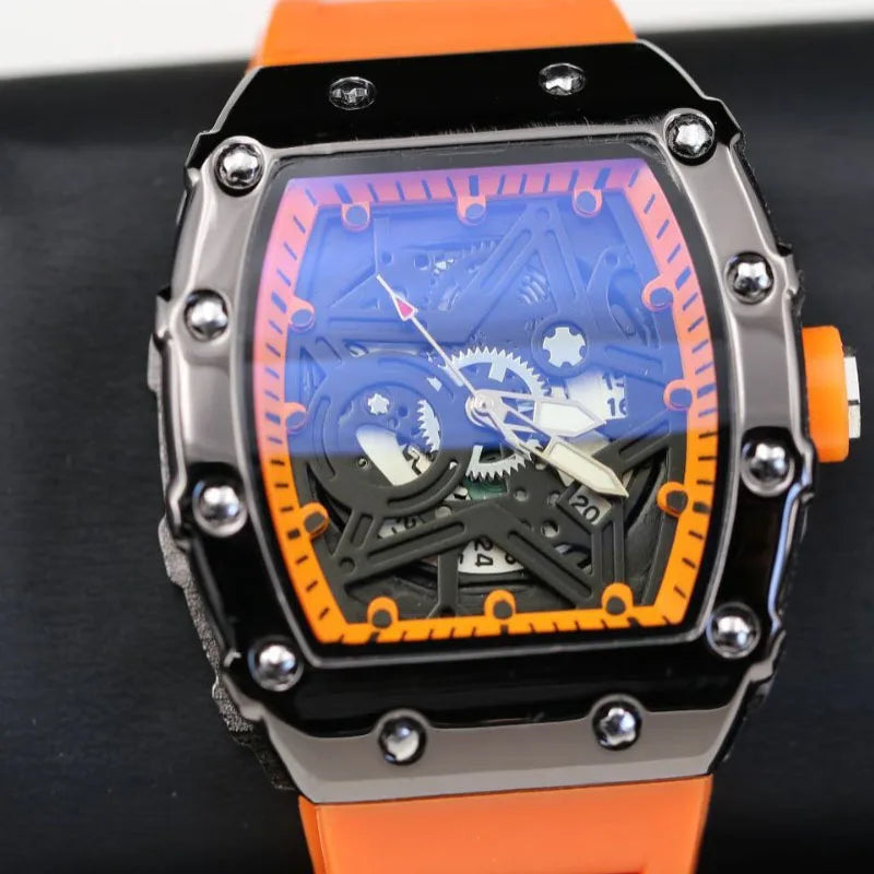 Men Watches Light Luxury Brand Domineering Beauty Trend Pentagram Luminous Wine Barrel Shaped Male Fashion Quartz Clock Watch