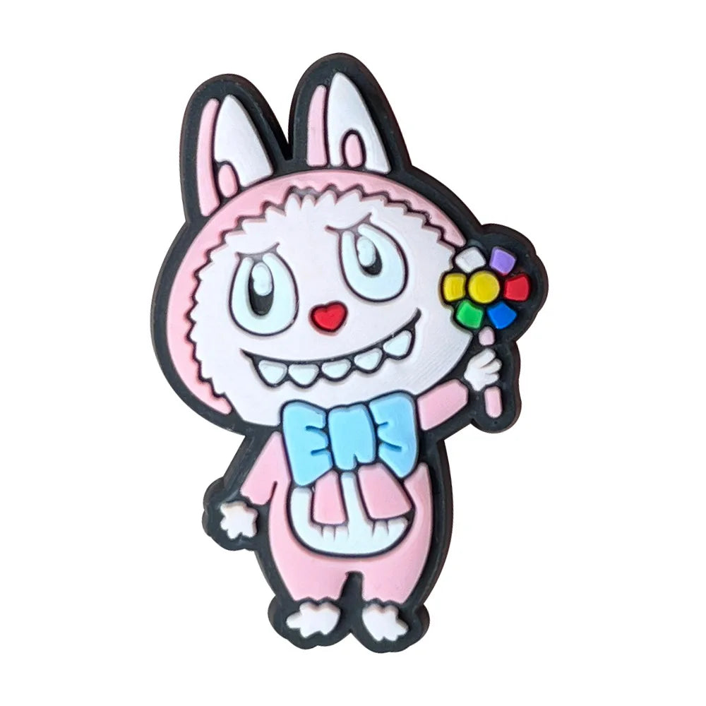 10pcs Labubu Shoe Flower Buckle for Men Women Anime Cartoon Cute Applique Boys Girls Shoes DIY Decorative Products Patch Toys