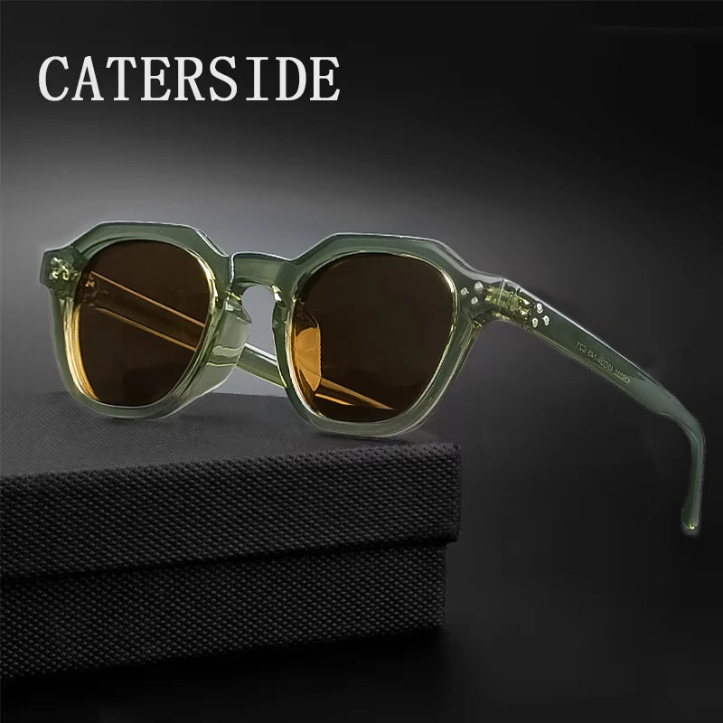 نظارات شمسية CATERSIDE ريترو مستقطبة للرجال خفيفة الوزن بإطار TR90 متعدد الأضلاع للنساء نظارات شمسية خارجية عالية الجودة للسفر