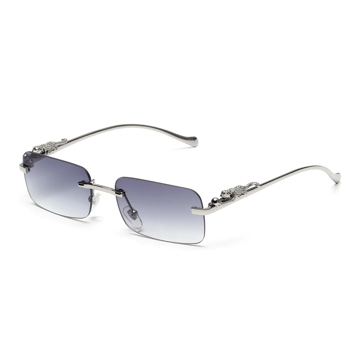 نظارات شمسية من Ruiao بدون إطار UV400 نظارات معدنية مربعة أنيقة للرجال والنساء نظارات شمسية مصممة للرجال من العلامة التجارية للخارجية