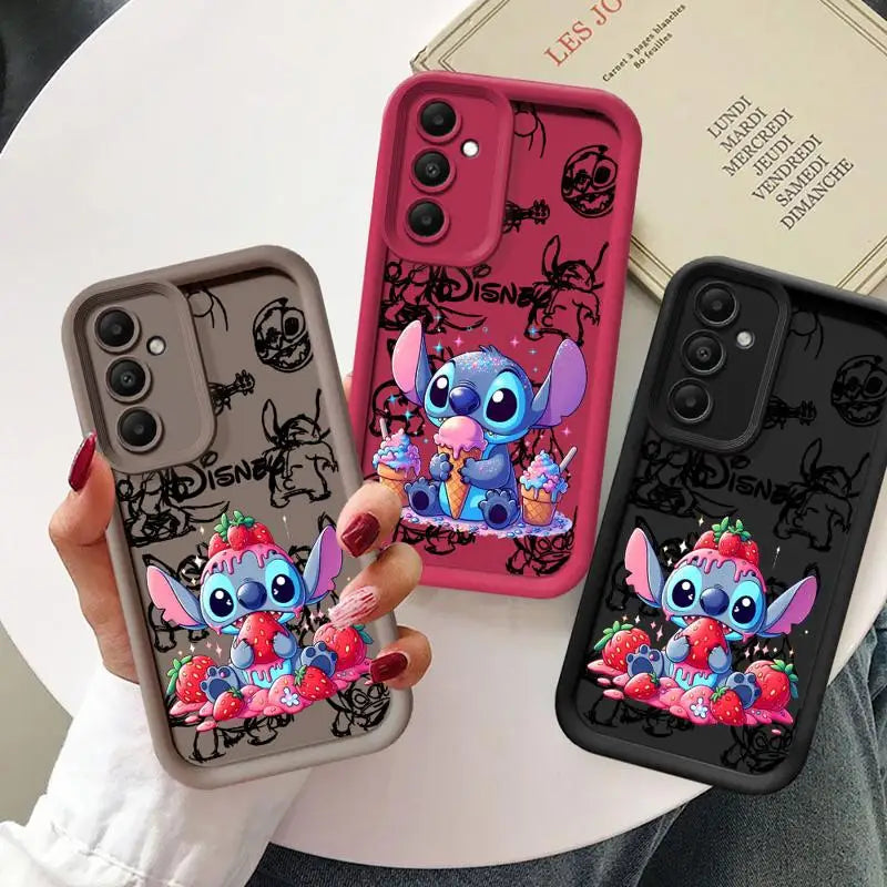 جراب لطيف من Disney Stitch لهاتف Samsung Galaxy A24 A15 A54 A73 5G A25 A34 A13 A14 4G A23 A33 غطاء سيليكون
