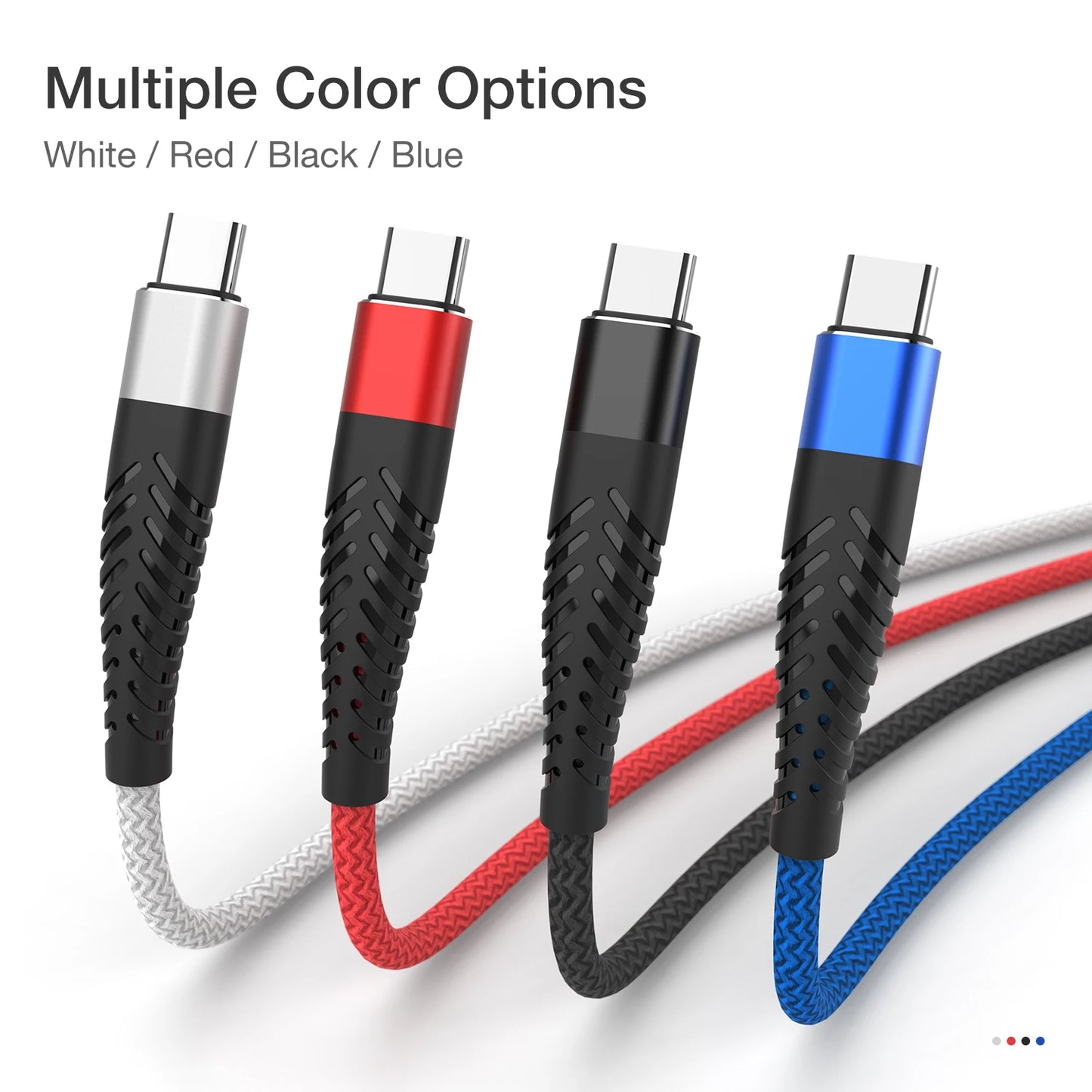 USB Type C Cable for Samsung A52 A72 S22 S23 Quick Charge 3.0 Cable USB C Fast Charging for Xiaomi mi 11 USB-C Charger Wire 3m