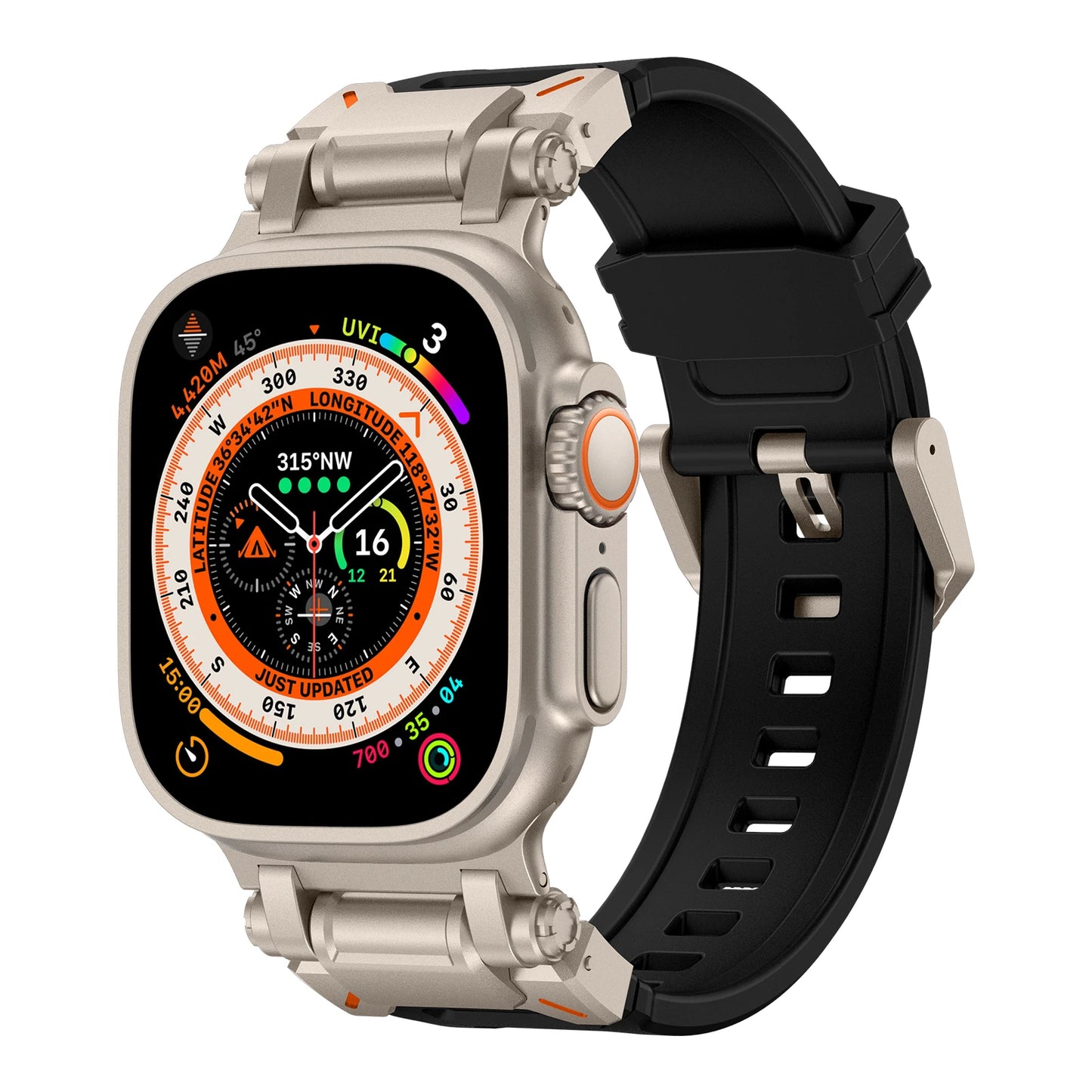 حزام معدني + سيليكون لساعة Apple Watch Ultra Band 49 مم 44 مم 45 مم 40 مم 41 مم 42 مم 38 مم سوار iWatch Series 9 6 5 4 3 7 8 SE