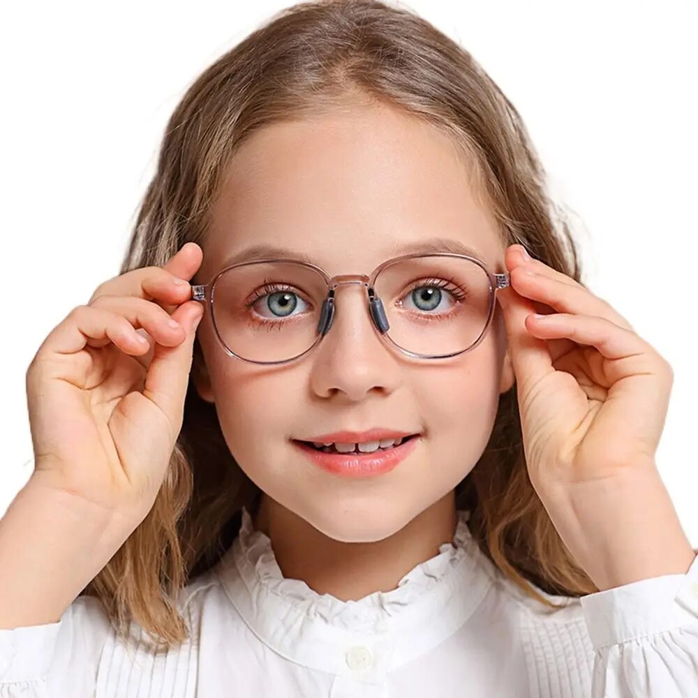 نظارات TR90 للأطفال مضادة للضوء الأزرق، نظارات حماية العين للكمبيوتر للأولاد والبنات، إطار خفيف للغاية، نظارات للأطفال
