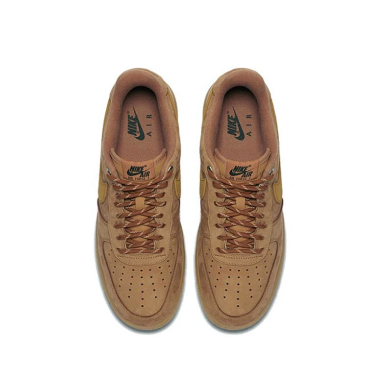 حذاء تزلج Nike Air Force 1 07 للرجال والنساء كلاسيكي باللونين الأسود والأبيض مصنوع من الجلد الأصلي غير قابل للانزلاق ومريح للجري من Af1