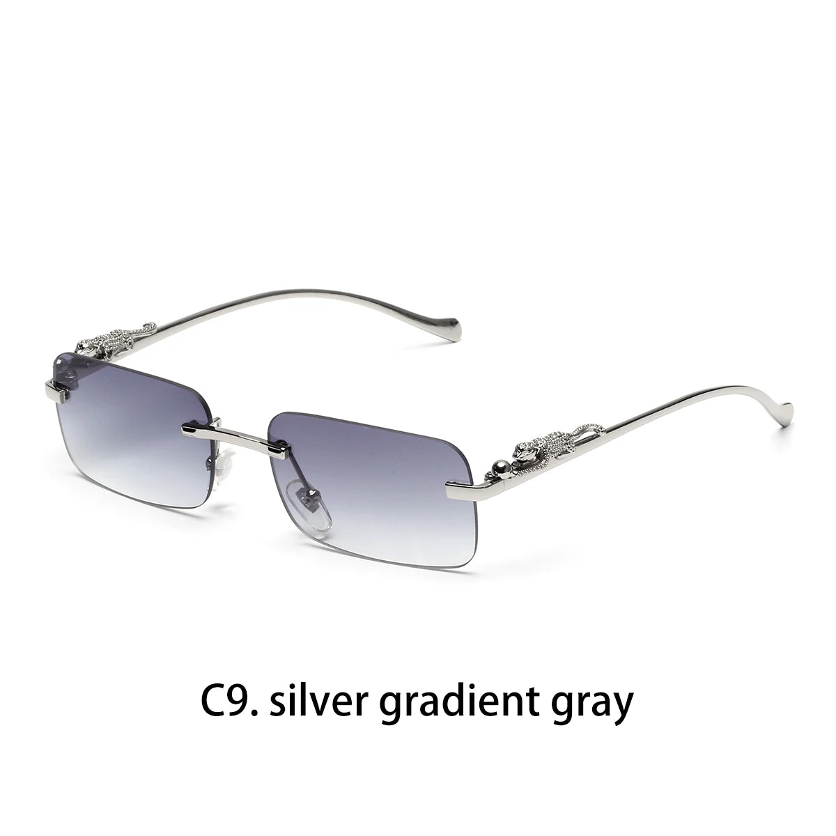 نظارات شمسية من Ruiao بدون إطار UV400 نظارات معدنية مربعة أنيقة للرجال والنساء نظارات شمسية مصممة للرجال من العلامة التجارية للخارجية