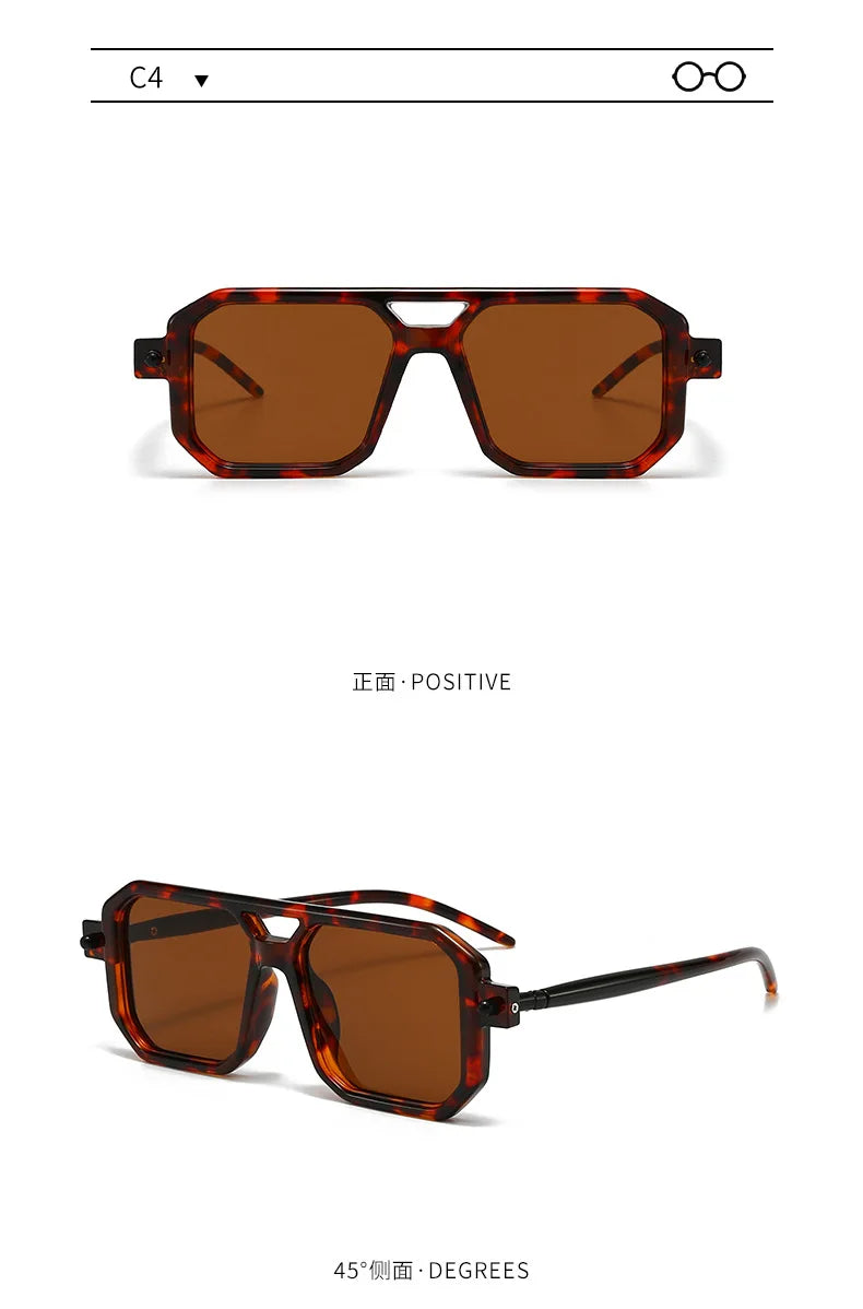 Polygon Sunglasses Rectangle Fashion Popular Women Men Shades Square Sun Glasses for Female Male Summer Traveling Oculos