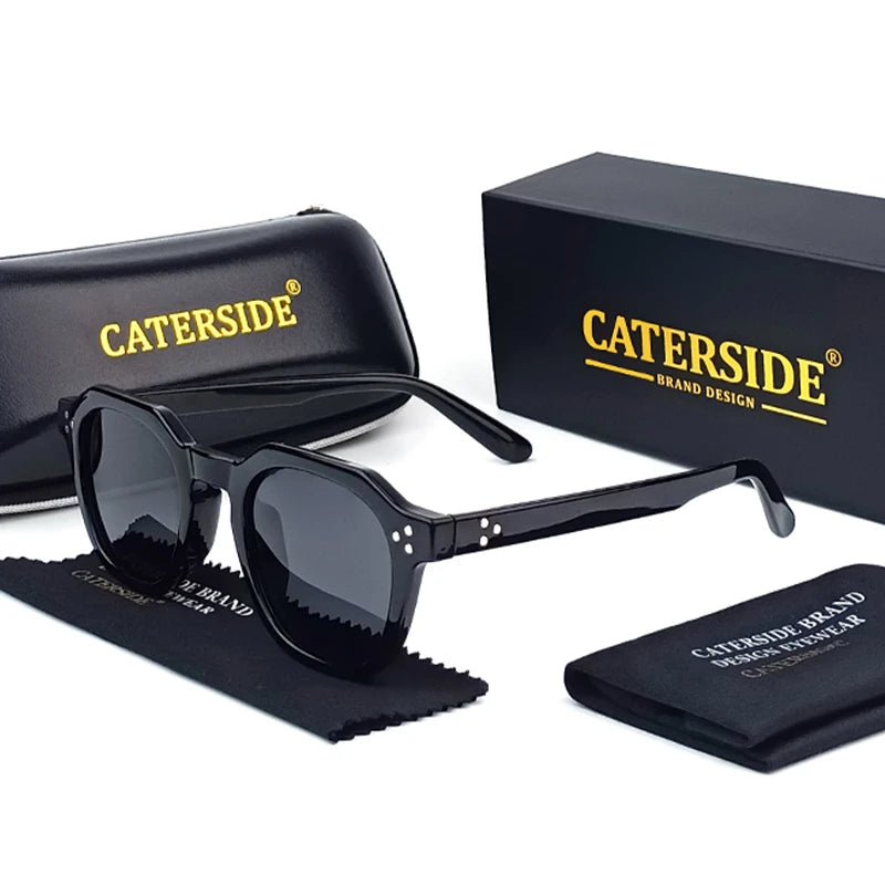 نظارات شمسية CATERSIDE ريترو مستقطبة للرجال خفيفة الوزن بإطار TR90 متعدد الأضلاع للنساء نظارات شمسية خارجية عالية الجودة للسفر