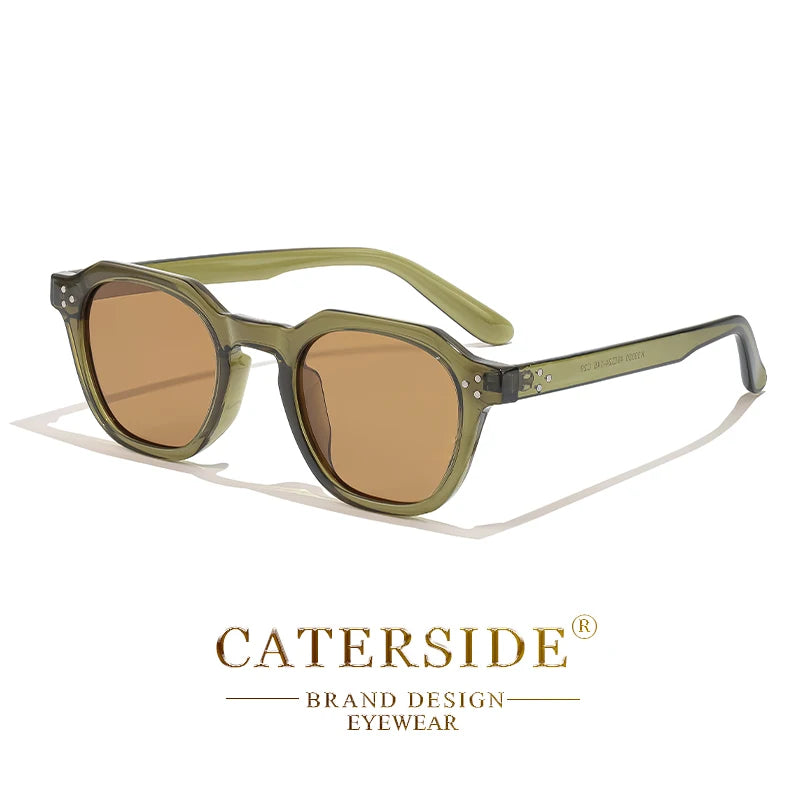 نظارات شمسية CATERSIDE ريترو مستقطبة للرجال خفيفة الوزن بإطار TR90 متعدد الأضلاع للنساء نظارات شمسية خارجية عالية الجودة للسفر