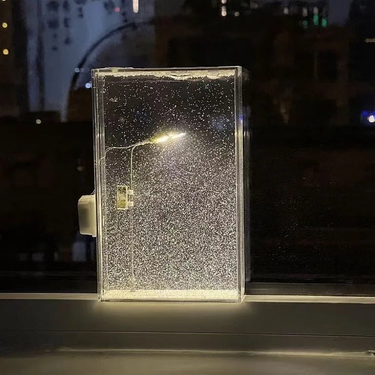 مصباح ليلي متقدم من Snowy Night Flow Ma، مصباح شارع بمشهد ثلجي، عبوة مواد يدوية الصنع، هدية عيد ميلاد