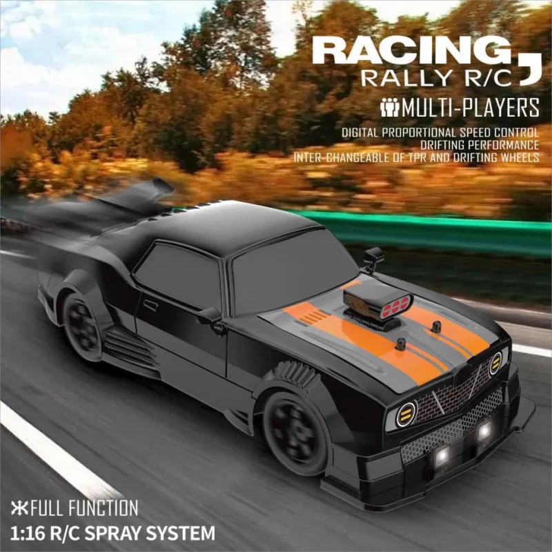 سيارات RC 2.4G 4WD 1:16 سيارة دريفت عالية السرعة كبيرة الحجم بنوعين من الإطارات إصدار كلاسيكي سيارة سباق احترافية للهدايا