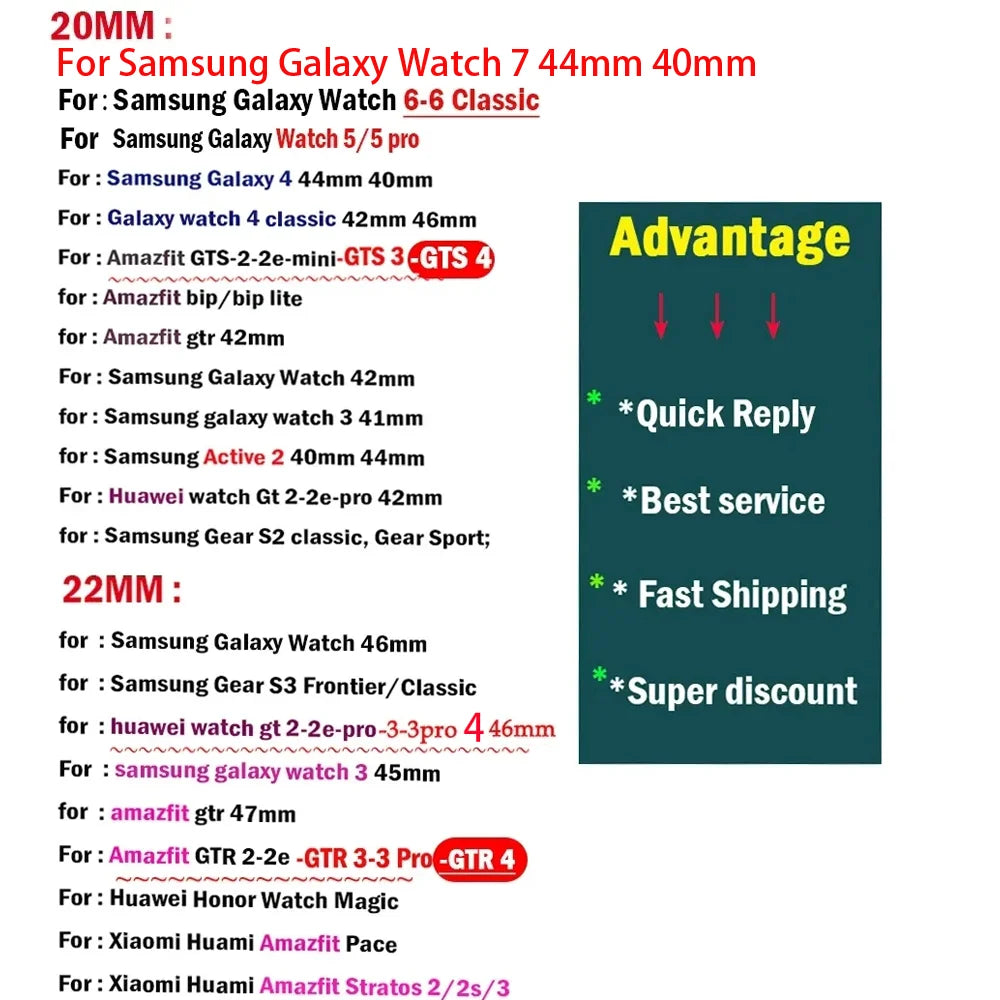 سوار رياضي لساعة هواوي GT 4 2 3 Pro/gt2 46 42 مم، حزام سيليكون لساعة سامسونج جالاكسي 7 6 5 برو 4 22 مم 20 مم