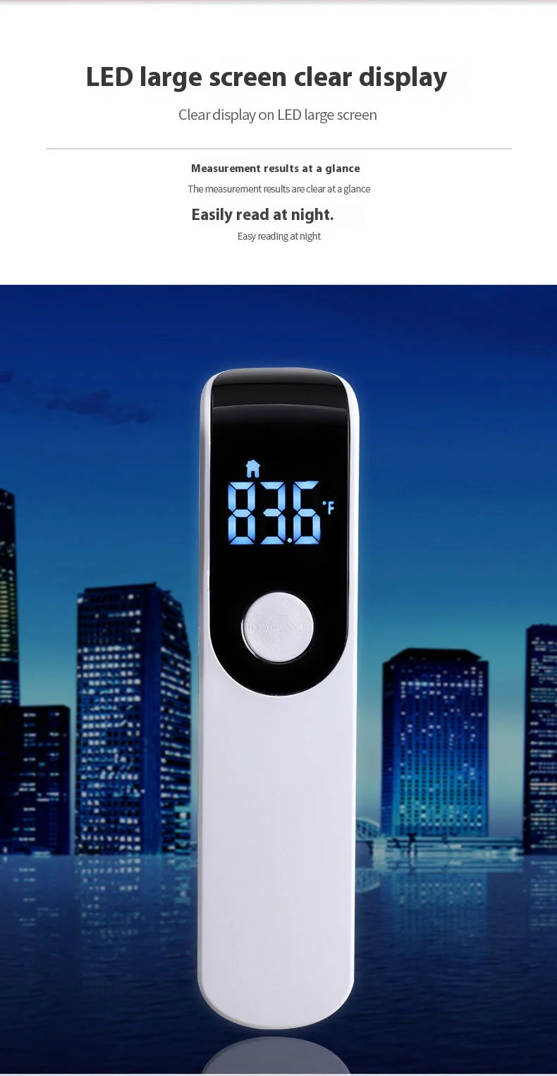 مقياس حرارة طبي بالأشعة تحت الحمراء من JUSTLANG، أداة قياس الحمى الرقمية بدون تلامس، شاشة LED للجبهة، للأطفال والبالغين