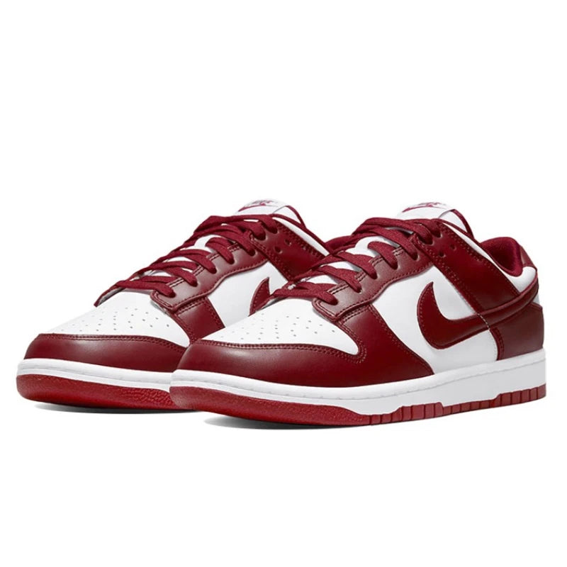 حذاء تزلج Nike Dunk Retro أسود وأبيض للرجال والنساء كلاسيكي من الجلد الأصلي غير قابل للانزلاق ومريح للجري