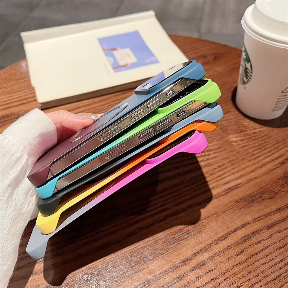 Ultra Thin Borderless Magnetic Magsafe Charging Case For iPhone 13 Pro 14 Pro Max 12 Gradient Color Hard Cover For iPhone 14 Pro
