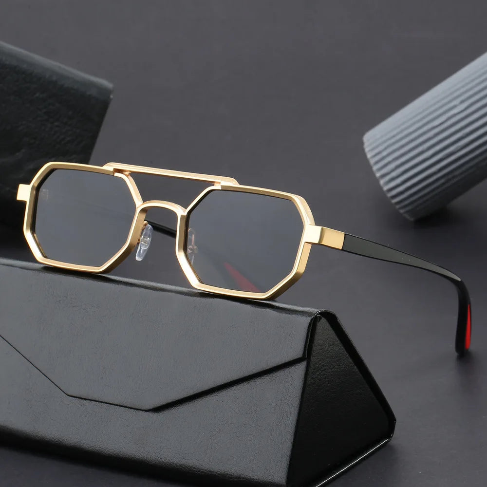 New Vintage Square Sunglasses Women Men Rectangle Sun Glasses Female Polygon Eyewear Oculos De Sol for Male Female Eyeglasses