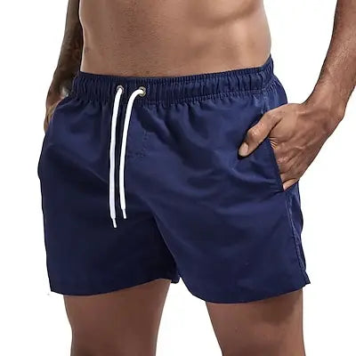 شورت سباحة رجالي، شورت سباحة سريع الجفاف، شورت سباحة قابل للتهوية مع رباط وجيوب لركوب الأمواج على الشاطئ والصيف