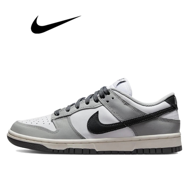 حذاء تزلج Nike Dunk Retro أسود وأبيض للرجال والنساء كلاسيكي من الجلد الأصلي غير قابل للانزلاق ومريح للجري