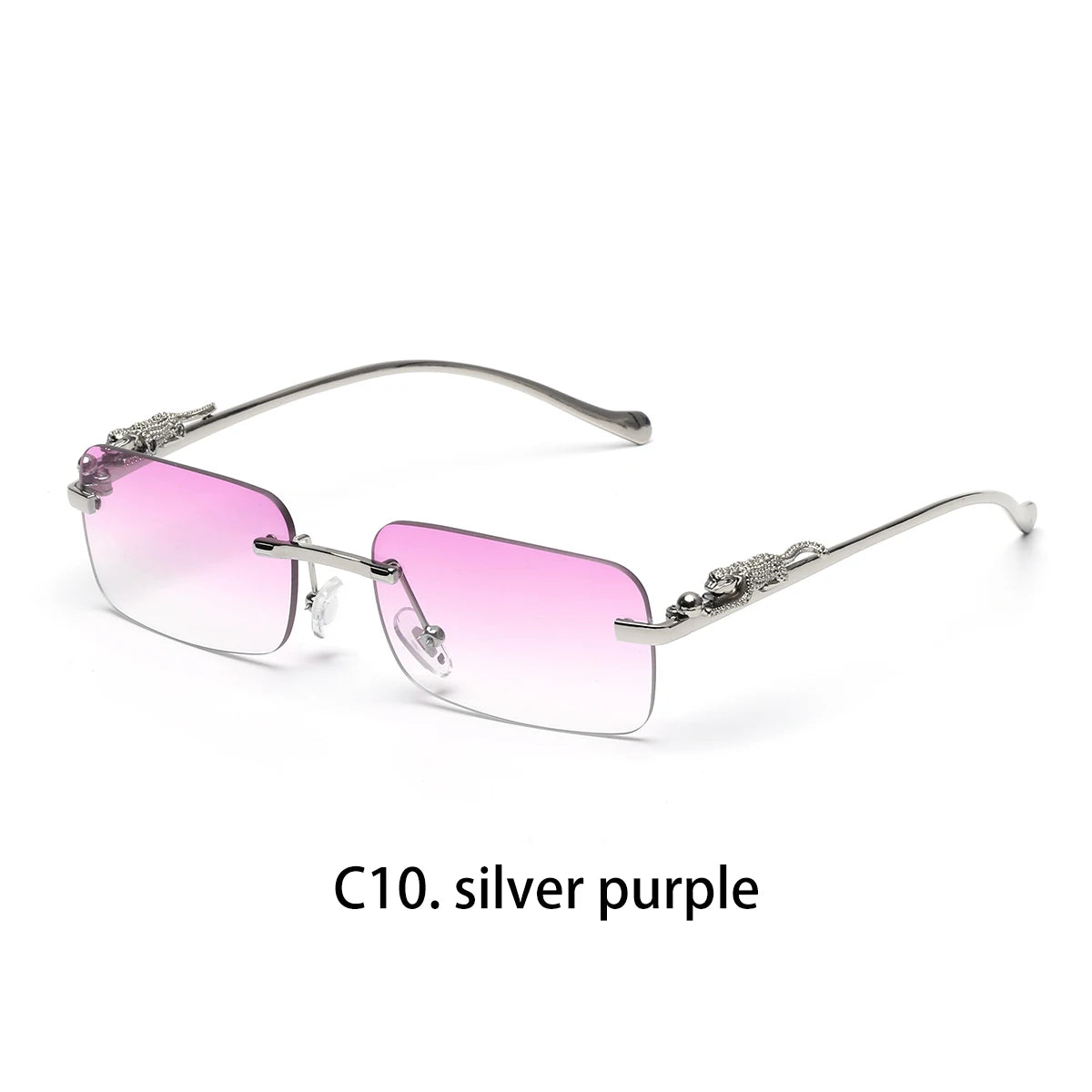 نظارات شمسية من Ruiao بدون إطار UV400 نظارات معدنية مربعة أنيقة للرجال والنساء نظارات شمسية مصممة للرجال من العلامة التجارية للخارجية