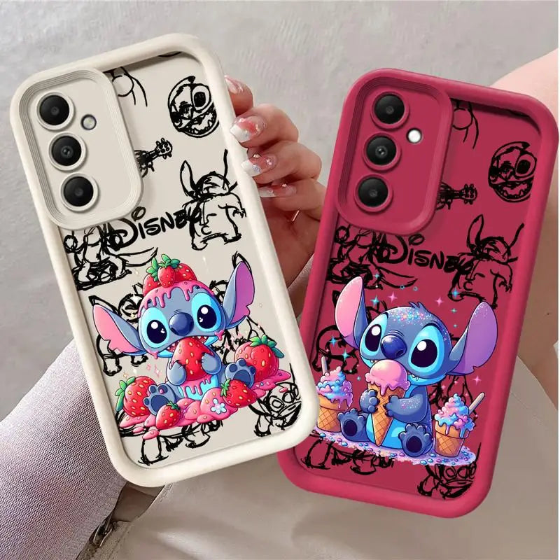 جراب لطيف من Disney Stitch لهاتف Samsung Galaxy A24 A15 A54 A73 5G A25 A34 A13 A14 4G A23 A33 غطاء سيليكون