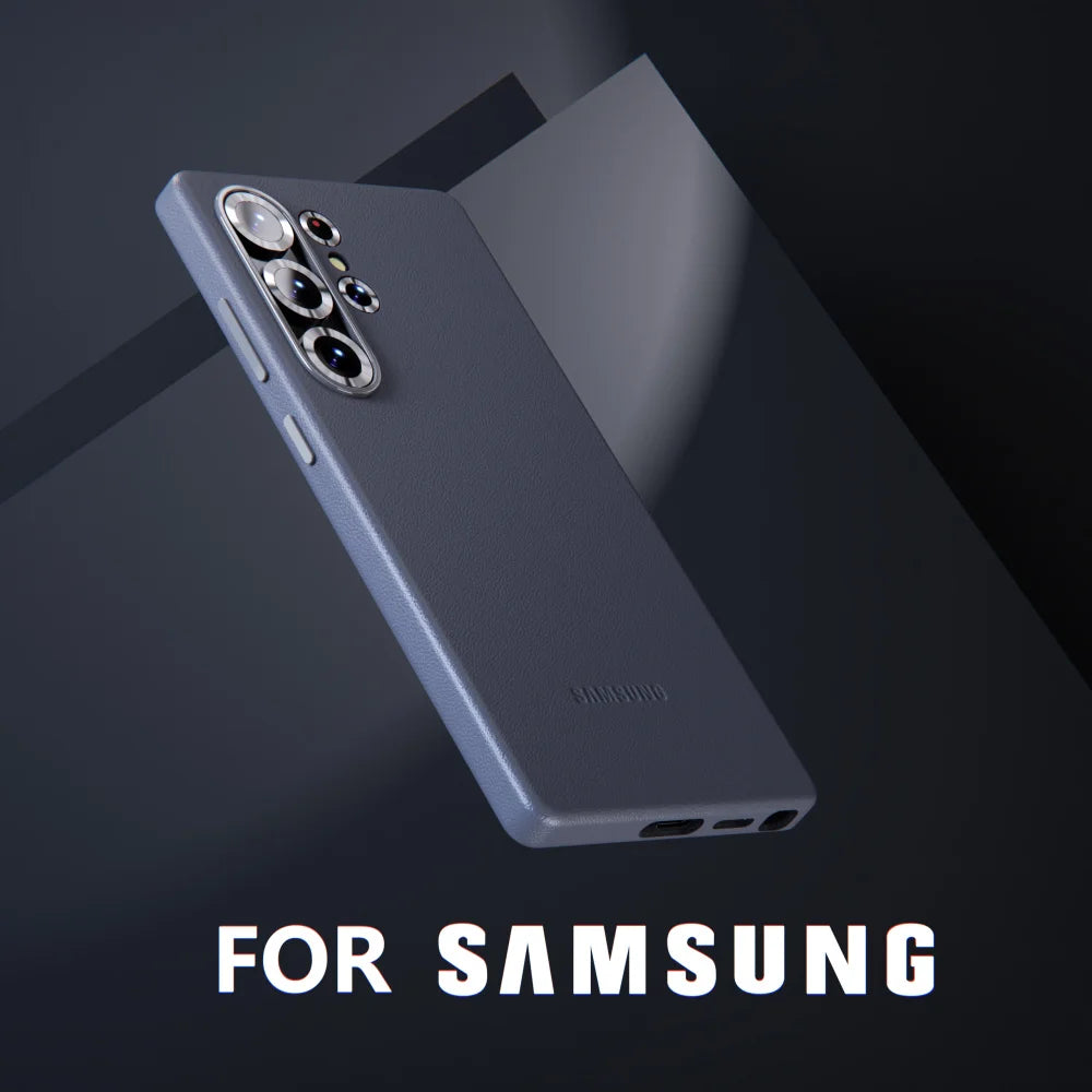 جراب جلدي مقاوم للصدمات من جلد الغنم لهاتف Samsung Galaxy S25 Ultra Plus، غطاء خلفي واقٍ لهاتف S25Ultra S25Plus S25