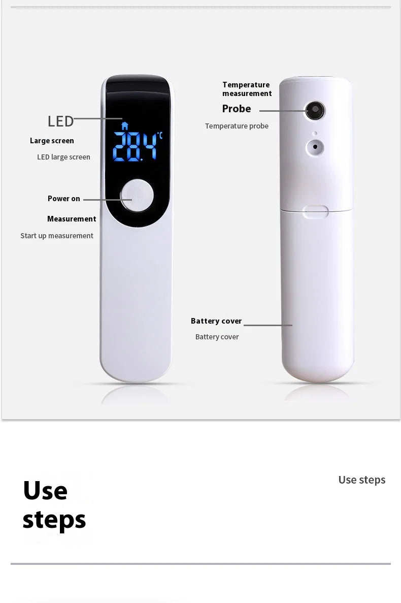 مقياس حرارة طبي بالأشعة تحت الحمراء من JUSTLANG، أداة قياس الحمى الرقمية بدون تلامس، شاشة LED للجبهة، للأطفال والبالغين