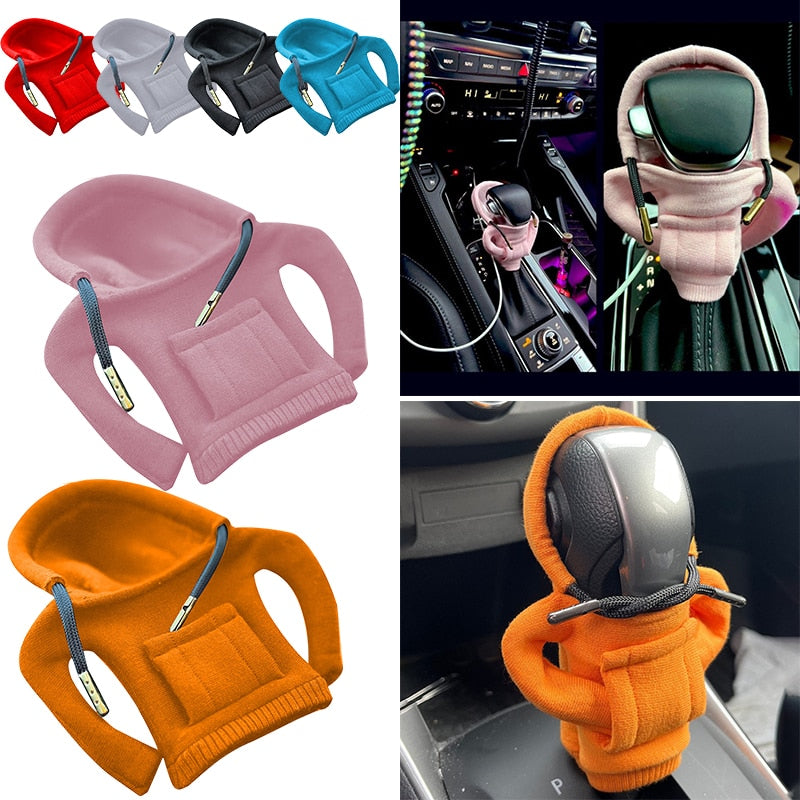 Car Gear Shift Cover Gear Handle Knob Hoodie Cover Decoration Fits Manual Automatic Universal Car Shift Lever Interior Decor